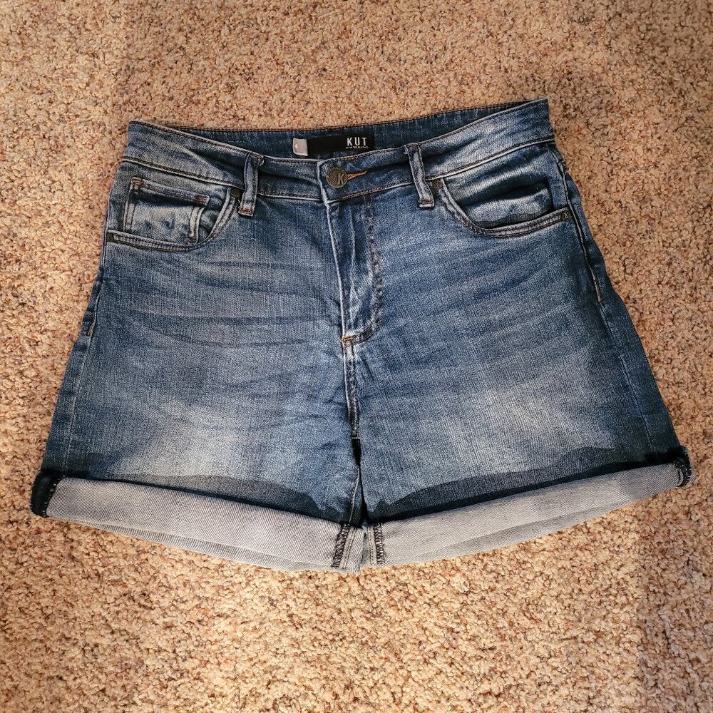 Kut from the Kloth Chloe Rolled Cuff Denim Boyfriend Shorts - Size 6
